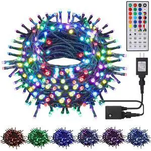 66ft Christmas Decorative Mini Lights, 200 LED RGB Changing 8 Functional Green Wire Fairy Halloween Lights with Remote Timer, Plug in Indoor Outdoor Xmas Wedding Party Decor 66ft Christmas Decorative Mini Lights, 200 LED RGB Changing 8 Functional Green Wire Fairy Halloween Lights with Remote Timer, Plug in Indoor Outdoor Xmas Wedding Party Decor