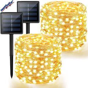 Solar String Lights Outdoor, 2 Pack 80 FT 200 LED Fairy Lights | Warm White, 8 Modes, Memory, Auto On/Off, IP65 Waterproof Copper Wire Twinkle Light for Garden Tree Patio Fence Wedding Decor Solar String Lights Outdoor, 2 Pack 80 FT 200 LED Fairy Lights | Warm White, 8 Modes, Memory, Auto On/Off, IP65 Waterproof Copper Wire Twinkle Light for Garden Tree Patio Fence Wedding Decor