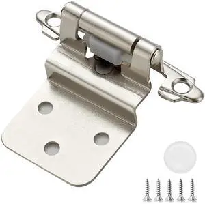 Satin Nickel Cabinet Hinges Self Closing, 3/8 Inch, 50 Pack (25 Pairs) | Semi-Concealed Design, Face Mount Hardware, Kitchen Cabinet Doors, Cupboards, Cabinet Hardware, Door Mounting, Kitchen Use Satin Nickel Cabinet Hinges Self Closing, 3/8 Inch, 50 Pack (25 Pairs) | Semi-Concealed Design, Face Mount Hardware, Kitchen Cabinet Doors, Cupboards, Cabinet Hardware, Door Mounting, Kitchen Use