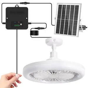 Solar Ceiling Fan with Light Indoor Outdoor, Daytime Available Solar Shed Fan Light with Pull String, 3-in-1 Modes, IP65 Waterproof for Gazebo, Shed, Barn, Patio, Chicken Coop Solar Ceiling Fan with Light Indoor Outdoor, Daytime Available Solar Shed Fan Light with Pull String, 3-in-1 Modes, IP65 Waterproof for Gazebo, Shed, Barn, Patio, Chicken Coop