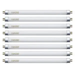 8 Pack F8T5/CW Fluorescent Bulbs, T5 12 inch 8 Watts Under Cabinet Light Bulb Cool White, G5 Mini Bi 420 Lumen 8 Pack F8T5/CW Fluorescent Bulbs, T5 12 inch 8 Watts Under Cabinet Light Bulb Cool White, G5 Mini Bi 420 Lumen