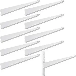 10 Pack Adjustable Shelf Brackets for Double Track System Closet Organization Heavy Duty Wire Shelf Brackets (White,11.5 Inches) 10 Pack Adjustable Shelf Brackets for Double Track System Closet Organization Heavy Duty Wire Shelf Brackets (White,11.5 Inches)