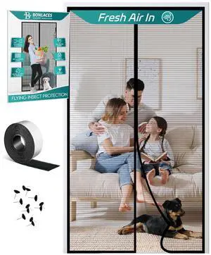 Magnetic Screen Door with Upgraded PET Material Mesh- Easy Installation, Tear-Resistant, Pet and Kid Friendly Screen 38"X84" Fit Door Size 36"X82" Magnetic Screen Door with Upgraded PET Material Mesh- Easy Installation, Tear-Resistant, Pet and Kid Friendly Screen 38"X84" Fit Door Size 36"X82"