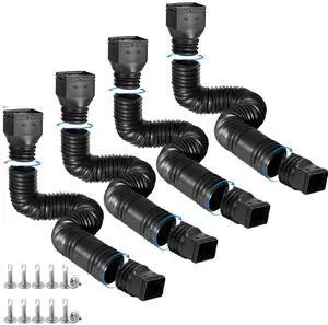 4 Pack Rain Gutter Downspout Extensions Flexible, Drain Downspout Extender,Down Spout Drain Extender, Gutter Connector Rainwater Drainage,Extendable from 21 to 68 Inches(Black) 4 Pack Rain Gutter Downspout Extensions Flexible, Drain Downspout Extender,Down Spout Drain Extender, Gutter Connector Rainwater Drainage,Extendable from 21 to 68 Inches(Black)