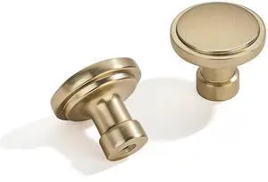10 Pack Knob Brushed Brass Cabinet Knobs Solid Heavy Duty Knobs Drawers Bi-Fold Door Knob Cabinet Hardware for Kitchens Bathroom 10 Pack Knob Brushed Brass Cabinet Knobs Solid Heavy Duty Knobs Drawers Bi-Fold Door Knob Cabinet Hardware for Kitchens Bathroom
