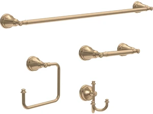 Mylan 4-Piece Bathroom Set Champagne Bronze 18" Towel Rack, Toilet Paper Holder, Hand Towel Holder, Hook| Bathroom Accessory Set Towel Holder 4-Piece Hardware MYN64-CZ Mylan 4-Piece Bathroom Set Champagne Bronze 18" Towel Rack, Toilet Paper Holder, Hand Towel Holder, Hook| Bathroom Accessory Set Towel Holder 4-Piece Hardware MYN64-CZ