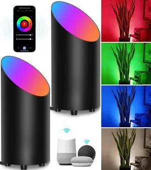 5W Smart Floor Can Light Dimmable Uplights Indoor, RGBCW, 2PCS | Up Lights Indoor with Timer, 2700K-6500K, Alexa & Google Assistant, Color Changing Spotlights Indoor for Sofa Plant Corner 5W Smart Floor Can Light Dimmable Uplights Indoor, RGBCW, 2PCS | Up Lights Indoor with Timer, 2700K-6500K, Alexa & Google Assistant, Color Changing Spotlights Indoor for Sofa Plant Corner