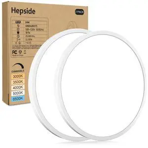 2Pack LED Flush Mount Ceiling Light Fixture, 12Inch 24W, Dimmable&3000K/3500K/4000K/5000K/6500K Adjustable Low Profile Ceiling Lights, White Round Flat Ceiling Light for Closet,Kitchen,Hallway 2Pack LED Flush Mount Ceiling Light Fixture, 12Inch 24W, Dimmable&3000K/3500K/4000K/5000K/6500K Adjustable Low Profile Ceiling Lights, White Round Flat Ceiling Light for Closet,Kitchen,Hallway