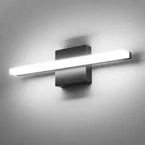 Black Bathroom Light Fixtures Over Mirror Lighting Gentle, 9W 16 Inch Modern LED Small Vanity Lamp Bar IP44 Slim Linear Bath Wall Sconces for Restroom Indoor Cool White 6000K Black Bathroom Light Fixtures Over Mirror Lighting Gentle, 9W 16 Inch Modern LED Small Vanity Lamp Bar IP44 Slim Linear Bath Wall Sconces for Restroom Indoor Cool White 6000K