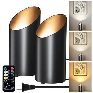 2 Pack Uplights Indoor Floor Can Lights with Remote and Timer | 3 Color Temperatures and Dimmable Uplighting Spotlights, 6.1 FT Plug Cord & Foot Switch, Black 2 Pack Uplights Indoor Floor Can Lights with Remote and Timer | 3 Color Temperatures and Dimmable Uplighting Spotlights, 6.1 FT Plug Cord & Foot Switch, Black