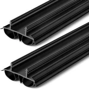 2 Pcs 36" Double Bubble Kerf Door Sweep 1-3/4" Wide Vinyl Weatherstrip Seal for Exterior Doors, Energy Efficient Draft Stopper, Easy Slide in Installation, Blocks Dust/insects/noise (Black) 2 Pcs 36" Double Bubble Kerf Door Sweep 1-3/4" Wide Vinyl Weatherstrip Seal for Exterior Doors, Energy Efficient Draft Stopper, Easy Slide in Installation, Blocks Dust/insects/noise (Black)