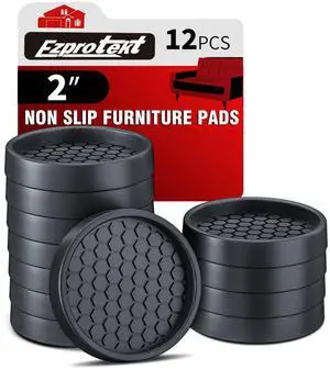 Non Slip Furniture Pads, 12 Pcs 2" Anti Skid Rubber Furniture Caster Cups, Anti-Slip Furniture Coasters for Hardwood Floors, Anti Slide Floor Protectors for Bed Couch Stoppers (Black) Non Slip Furniture Pads, 12 Pcs 2" Anti Skid Rubber Furniture Caster Cups, Anti-Slip Furniture Coasters for Hardwood Floors, Anti Slide Floor Protectors for Bed Couch Stoppers (Black)