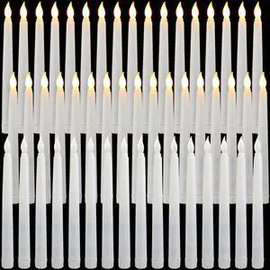 50 Pcs 8.5 Inch White LED Flameless Taper Candles Bulk | Battery Operated Taper Candles, Artificial Flickering Candlesticks, for Wedding Church Halloween Holiday Table Decoration 50 Pcs 8.5 Inch White LED Flameless Taper Candles Bulk | Battery Operated Taper Candles, Artificial Flickering Candlesticks, for Wedding Church Halloween Holiday Table Decoration