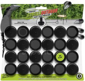 Gorilla Outdoor 1-1/2 Inch Patio Chair Leg Caps for Wrought Iron Furniture (24 Pack) Floor Protecting Replacement Feet Glides for Metal Tables and Chairs, Nylon Sliders Gorilla Outdoor 1-1/2 Inch Patio Chair Leg Caps for Wrought Iron Furniture (24 Pack) Floor Protecting Replacement Feet Glides for Metal Tables and Chairs, Nylon Sliders
