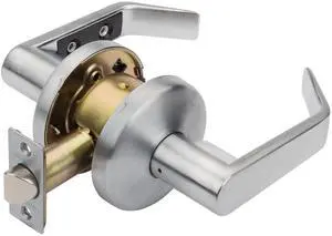 Passage Door Lever Lockset, ADA Compliant, Light Duty Non-Locking Handle for Hallway or Closet Use, Satin Chrome Finish, Model AUS-30-26D Passage Door Lever Lockset, ADA Compliant, Light Duty Non-Locking Handle for Hallway or Closet Use, Satin Chrome Finish, Model AUS-30-26D