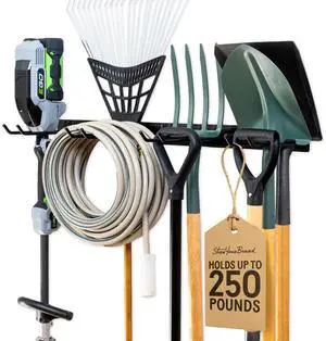Garage Tool Organizer, 36 in, Holds 250 lb | Garden Tool Rack Wall Mount, Garden Tool Organizer, Shovel Wall Mount, Rubber Coated Hooks Garage Tool Organizer, 36 in, Holds 250 lb | Garden Tool Rack Wall Mount, Garden Tool Organizer, Shovel Wall Mount, Rubber Coated Hooks