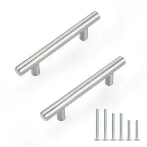 30 Pack Hole Centers (76mm) 3inch Brushed Nickel Cabinet Pulls Stainless Steel Drawer Handles Euro Style T Bar Dresser Pull Handle Length 127mm(5inch) 30 Pack Hole Centers (76mm) 3inch Brushed Nickel Cabinet Pulls Stainless Steel Drawer Handles Euro Style T Bar Dresser Pull Handle Length 127mm(5inch)