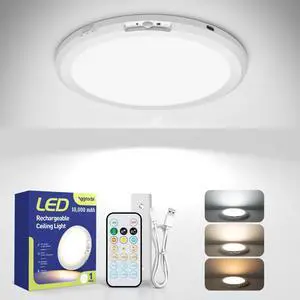 10000mAh Rechargeable LED Motion Sensor Ceiling Light with Remote | 7.09" Wireless Lights Waterproof Shower 3000K/4000K/6000K Magnetic Stick On Battery Operated Light Indoor for Closet Bathroom 10000mAh Rechargeable LED Motion Sensor Ceiling Light with Remote | 7.09" Wireless Lights Waterproof Shower 3000K/4000K/6000K Magnetic Stick On Battery Operated Light Indoor for Closet Bathroom
