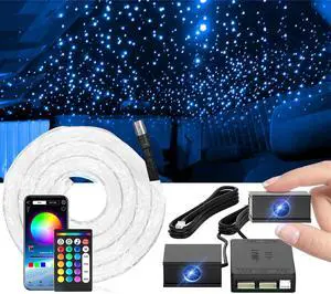 Split Starlight Headliner Kit - 400pcs 0.02in 4.9ft Fiber Optic RGBW Star Lights for Car with 2 Light Heads 16W Engine Easy to Hide,Flexible Wiring,APP/Remote Control for Car Roof Ceiling Split Starlight Headliner Kit - 400pcs 0.02in 4.9ft Fiber Optic RGBW Star Lights for Car with 2 Light Heads 16W Engine Easy to Hide,Flexible Wiring,APP/Remote Control for Car Roof Ceiling