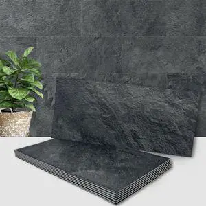 6" x 12" Black Slate Peel and Stick Backsplash Wall Tiles, PVC Faux Stone Stick on Tiles for Backsplash Kitchen, Bathroom, Laundry Room, Camper, Fireplace (Pack of 20) 6" x 12" Black Slate Peel and Stick Backsplash Wall Tiles, PVC Faux Stone Stick on Tiles for Backsplash Kitchen, Bathroom, Laundry Room, Camper, Fireplace (Pack of 20)