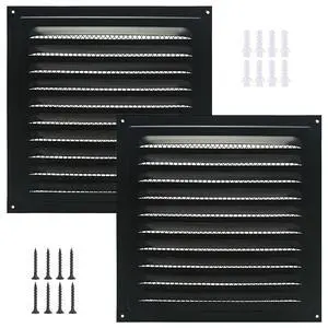 2pcs Attic Vent Soffit Vent Aluminum Wall Vent Metal Shed Vent Square Vent Louver Vent Grille with Built-in Insect Screen for Exterior Door House Attic Garage Ceiling (Black 6" x 6"-2 Pack) 2pcs Attic Vent Soffit Vent Aluminum Wall Vent Metal Shed Vent Square Vent Louver Vent Grille with Built-in Insect Screen for Exterior Door House Attic Garage Ceiling (Black 6" x 6"-2 Pack)