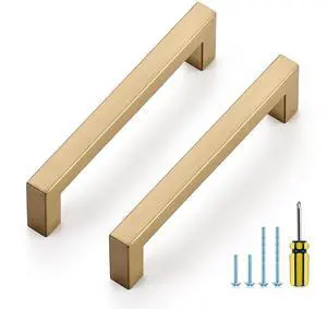 Champagne Bronze Square Pulls Cabinet Handles,5 Inch,10 Pack | Stainless Steel Pull Feel, Square Bar Grip, Smooth Touch, Screwdriver Included, For Cupboards, Drawers, Dressers, Cabinets Champagne Bronze Square Pulls Cabinet Handles,5 Inch,10 Pack | Stainless Steel Pull Feel, Square Bar Grip, Smooth Touch, Screwdriver Included, For Cupboards, Drawers, Dressers, Cabinets