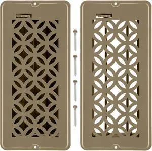 2 Pack Floor Vent Covers, Floor Register 4x10, Adjustable Decorative Vent Covers for Home Floor Ceiling or Sidewall Vent, Heavy Duty Walkable Steel Floor Vents, Rust-Proof Finish (Brown) 2 Pack Floor Vent Covers, Floor Register 4x10, Adjustable Decorative Vent Covers for Home Floor Ceiling or Sidewall Vent, Heavy Duty Walkable Steel Floor Vents, Rust-Proof Finish (Brown)