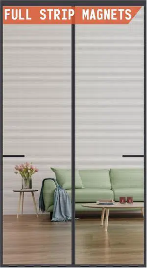 Magnetic Screen Door Upgraded-Model Full Strip Magnets Fit Door to 38x82 | Heavy Duty Fiberglass Mesh,Retractable Door Screen Magnetic Closure for Single Front Sliding Door,Black Magnetic Screen Door Upgraded-Model Full Strip Magnets Fit Door to 38x82 | Heavy Duty Fiberglass Mesh,Retractable Door Screen Magnetic Closure for Single Front Sliding Door,Black