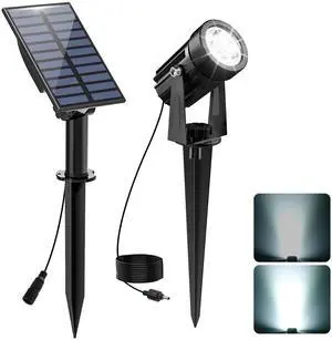 Solar Spot Lights Outdoor, Solar Landscape Spotlights IP65 Waterproof 9.8ft Cable,Auto On/Off Outdoor Wall Lights for Garden Yard Driveway Porch Walkway Pool (6000K White) Solar Spot Lights Outdoor, Solar Landscape Spotlights IP65 Waterproof 9.8ft Cable,Auto On/Off Outdoor Wall Lights for Garden Yard Driveway Porch Walkway Pool (6000K White)