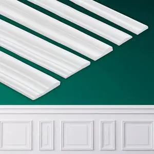Peel and Stick Wall Molding, Chair Rail Wainscoting Panel, Finish Trim for Home Decoration (Paintable White, 9.8ft x 2.4in) Peel and Stick Wall Molding, Chair Rail Wainscoting Panel, Finish Trim for Home Decoration (Paintable White, 9.8ft x 2.4in)