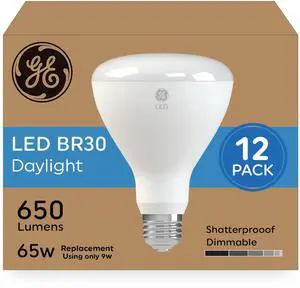 LED Light Bulbs, 65 Watt, Daylight, BR30 Indoor Floodlights (12 Pack) | 12-pack BR30 LED bulbs, fits recessed & track lighting, 65W replacement, 5000K daylight, dimmable, energy-saving LED Light Bulbs, 65 Watt, Daylight, BR30 Indoor Floodlights (12 Pack) | 12-pack BR30 LED bulbs, fits recessed & track lighting, 65W replacement, 5000K daylight, dimmable, energy-saving