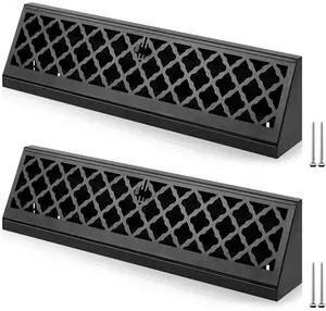 2 Pcs 15 Inch Baseboard Register Duct Opening Size Modern Design Vent Covers for Home Floor Wall Baseboard Air Covers Supply Floor Diffuser Including Screws (Black) 2 Pcs 15 Inch Baseboard Register Duct Opening Size Modern Design Vent Covers for Home Floor Wall Baseboard Air Covers Supply Floor Diffuser Including Screws (Black)