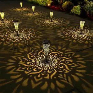 6 Pack Solar Lights Outdoor Garden Decorative Mandala Solar Garden Lights with Warm Light Waterproof Solar Pathway Landscape Lights for Path Patio Backyard Walkway Yard Lawn Decor (Black) 6 Pack Solar Lights Outdoor Garden Decorative Mandala Solar Garden Lights with Warm Light Waterproof Solar Pathway Landscape Lights for Path Patio Backyard Walkway Yard Lawn Decor (Black)