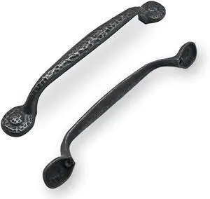 10 Pack Rustic Black Iron Cabinet Pulls - 6 Inch (152mm) Hammered Antique Black Vintage Pulls for Drawers 10 Pack Rustic Black Iron Cabinet Pulls - 6 Inch (152mm) Hammered Antique Black Vintage Pulls for Drawers