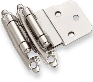3/8" Inset Cabinet Hinges Brushed Nickel (25 Pair -50 Pcs) Offset Self Closing Cabinet Hinges for Kitchen Cabinets Satin Nickel w/Silicon Bumpers & Upgraded Screws 3/8" Inset Cabinet Hinges Brushed Nickel (25 Pair -50 Pcs) Offset Self Closing Cabinet Hinges for Kitchen Cabinets Satin Nickel w/Silicon Bumpers & Upgraded Screws