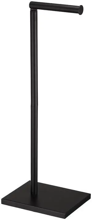 Free Standing Bathroom Toilet Paper Holder Stand with Reserve, Stainless Steel Pedestal Tissue Roll Holder, Black Free Standing Bathroom Toilet Paper Holder Stand with Reserve, Stainless Steel Pedestal Tissue Roll Holder, Black