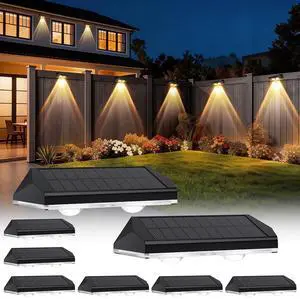 Solar Fence Lights Outdoor, 3 Modes Warm/Neutral/Cool White Fence Lights Solar Powered for Outside, IP65 Waterproof, 60 Lumens Solar Light for Step, Pathway, Garden, Deck, Stairs - 8 Pack Solar Fence Lights Outdoor, 3 Modes Warm/Neutral/Cool White Fence Lights Solar Powered for Outside, IP65 Waterproof, 60 Lumens Solar Light for Step, Pathway, Garden, Deck, Stairs - 8 Pack