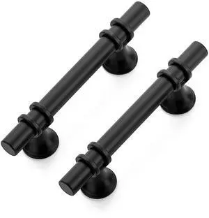 Matte Black T-Bar Handles, Cabinet Pulls, 3 Inch, 30 Pack | 5 Inch Overall Length, Stainless Steel, Smooth Feel, Round Bar Shape, Screws Included, for Kitchen Drawers & Cupboards Matte Black T-Bar Handles, Cabinet Pulls, 3 Inch, 30 Pack | 5 Inch Overall Length, Stainless Steel, Smooth Feel, Round Bar Shape, Screws Included, for Kitchen Drawers & Cupboards