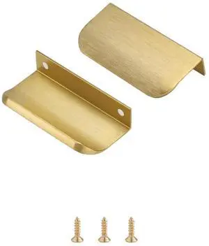 Edge Finger Tab Pulls for Cabinets Invisible Kitchen Concealed Aluminum Flat Hidden Drawer Pull Easy to Install Pack of 5 Brushed Brass 3.15inch 80mm Overall Length Edge Finger Tab Pulls for Cabinets Invisible Kitchen Concealed Aluminum Flat Hidden Drawer Pull Easy to Install Pack of 5 Brushed Brass 3.15inch 80mm Overall Length