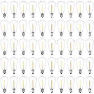 E12 Base ST38 LED Replacement Bulbs for Outdoor String Lights | Not Solar, Vinatge 1W LED Shatterproof Light Bulb, Warm White 2200K E12 Base ST38 LED Replacement Bulbs for Outdoor String Lights | Not Solar, Vinatge 1W LED Shatterproof Light Bulb, Warm White 2200K