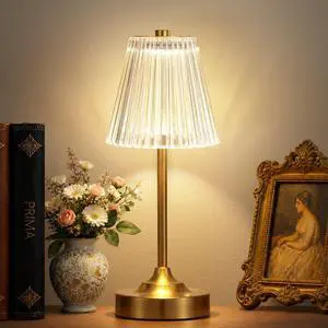 Gold Cordless Rechargeable Table Lamp, Battery Operated, Crystal, Small | Brass, Touch Control, 3 Color, 4000mAh Long-Lasting, Vintage Ambient Night Light for Kitchen, Desk, Bedroom, Living Room Gold Cordless Rechargeable Table Lamp, Battery Operated, Crystal, Small | Brass, Touch Control, 3 Color, 4000mAh Long-Lasting, Vintage Ambient Night Light for Kitchen, Desk, Bedroom, Living Room
