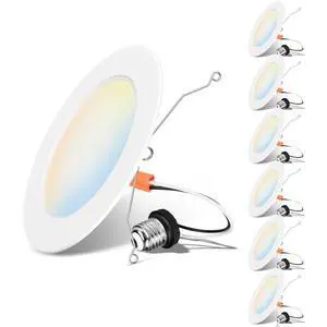 Recessed Lighting 6 Inch, Recessed Lights Color Selectable 2700/3000/4000/5000/6000K 5CCT, 10W(120W Equivalent) Dimmable LED Can Lights with E26,LED Retrofit Recessed Light 6 Inch, 6 Pack Recessed Lighting 6 Inch, Recessed Lights Color Selectable 2700/3000/4000/5000/6000K 5CCT, 10W(120W Equivalent) Dimmable LED Can Lights with E26,LED Retrofit Recessed Light 6 Inch, 6 Pack