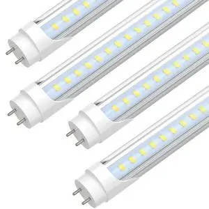 4FT LED T8 Type A+B Tube Lights, 28W(80W Equivalent), 4060LM, 6500K | Single or Double End Powered, Plug and Play or Ballast Bypass, 4 Foot T10 T12 Fluorescent Bulbs Replacement, Clear(4-Pack) 4FT LED T8 Type A+B Tube Lights, 28W(80W Equivalent), 4060LM, 6500K | Single or Double End Powered, Plug and Play or Ballast Bypass, 4 Foot T10 T12 Fluorescent Bulbs Replacement, Clear(4-Pack)