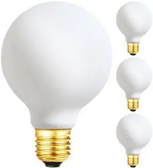LED Light Bulb G25/G80 Dimmable Flick-Free Matt White 6W Soft White 3000k CRI95 600LM, 60W Equivalent Vintage LED Edison Globe Light Bulb,E26 Standard Base, 4 Pack LED Light Bulb G25/G80 Dimmable Flick-Free Matt White 6W Soft White 3000k CRI95 600LM, 60W Equivalent Vintage LED Edison Globe Light Bulb,E26 Standard Base, 4 Pack