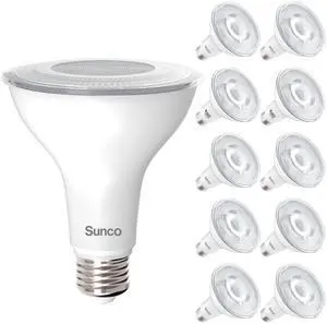 Sunco 10 Pack PAR30 LED Bulb Flood Light, E26, 11W=75W Dimmable, Long Neck | 850LM, 2700K Soft White, Medium Base, Outdoor Flood Light Security, Indoor Recessed Can Bulb, IP65 Waterproof Spotlight Sunco 10 Pack PAR30 LED Bulb Flood Light, E26, 11W=75W Dimmable, Long Neck | 850LM, 2700K Soft White, Medium Base, Outdoor Flood Light Security, Indoor Recessed Can Bulb, IP65 Waterproof Spotlight