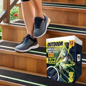 Glow in the Dark 30" x 6"-12-Pack Weather Resistant Outdoor Stair Treads 80-Grit Glow in the Dark 30" x 6"-12-Pack Weather Resistant Outdoor Stair Treads 80-Grit