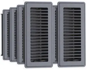 Floor Register 4 x 10-8 Pack Gray Floor Vents, Heavy-Duty Steel Adjustable Airflow Floor Vent Covers, Rust-Resistant Vent Cover are Suitable for Living Room, Bedroom and Bathroom Floor Register 4 x 10-8 Pack Gray Floor Vents, Heavy-Duty Steel Adjustable Airflow Floor Vent Covers, Rust-Resistant Vent Cover are Suitable for Living Room, Bedroom and Bathroom