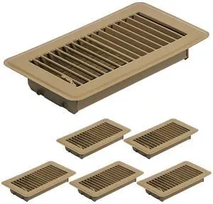 6 Pack Heavy Duty Steel Walkable Floor Vent Covers - Easy Adjust Air Supply Lever - Brown, 4x8 Inches 6 Pack Heavy Duty Steel Walkable Floor Vent Covers - Easy Adjust Air Supply Lever - Brown, 4x8 Inches