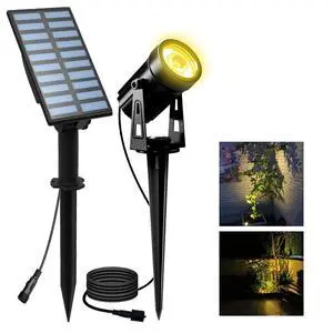 Solar Spot Lights Outdoor, Solar Landscape Spotlights, Warm White | IP65 Waterproof, 2 Brightness Modes, Dusk to Dawn Solar Uplights for Flag, Garden, Yard, Pathway, Patio, Lawn Solar Spot Lights Outdoor, Solar Landscape Spotlights, Warm White | IP65 Waterproof, 2 Brightness Modes, Dusk to Dawn Solar Uplights for Flag, Garden, Yard, Pathway, Patio, Lawn