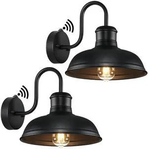 2-Pack Dusk to Dawn Outdoor Wall Sconces, Exterior Farmhouse Gooseneck Barn Light, Vintage Matte Black Outside Wall Mount Light Fixture, Anti-Rust Waterproof Outdoor Light for House Porch Garage 2-Pack Dusk to Dawn Outdoor Wall Sconces, Exterior Farmhouse Gooseneck Barn Light, Vintage Matte Black Outside Wall Mount Light Fixture, Anti-Rust Waterproof Outdoor Light for House Porch Garage